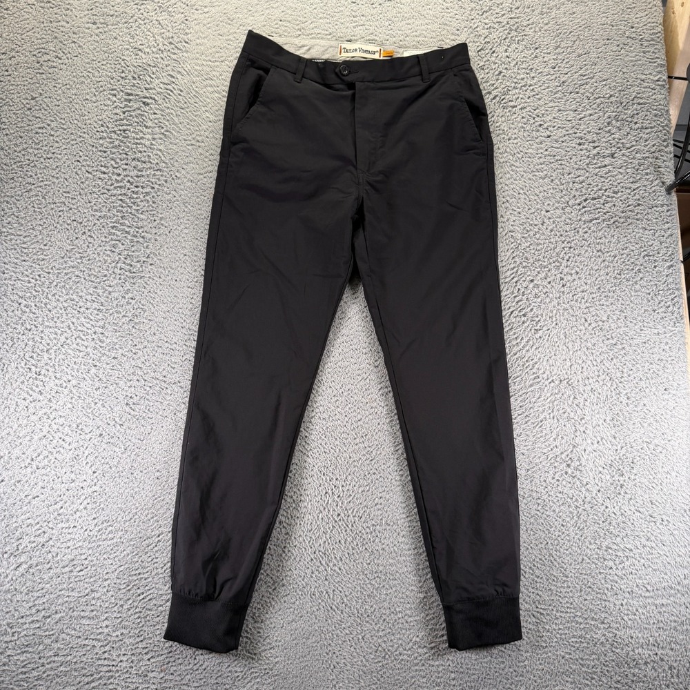Tailor Vintage Canaan Pant Mens 34x30 Black Nylon Jogger Leg Performance Stretch
